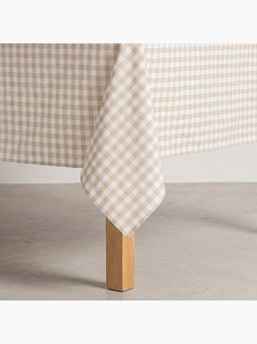 Toalha de mesa antinódoas em xadrez vichy, algodão tecido e toque natural - Gamusi. - Kiabi