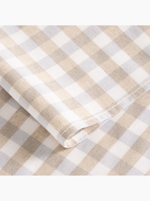 Toalha de mesa antinódoas em xadrez vichy, algodão tecido e toque natural - Gamusi. - Kiabi
