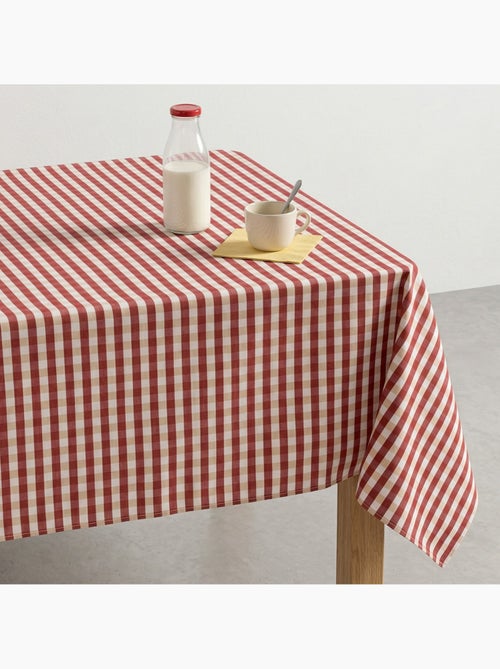 Toalha de mesa antinódoas em xadrez vichy, algodão tecido e toque natural - Gamusi. - Kiabi Toalha de mesa antinódoas em xadrez vichy, algodão tecido e toque natural - Gamusi. - Kiabi