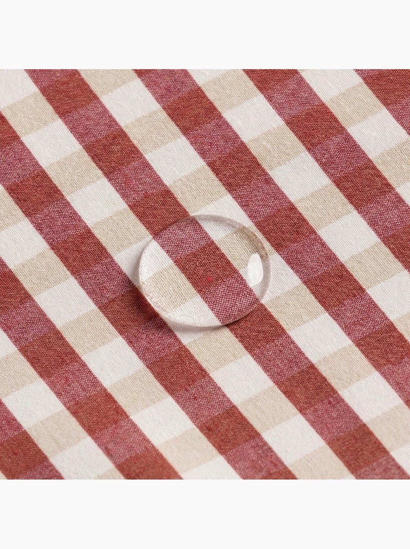 Toalha de mesa antinódoas em xadrez vichy, algodão tecido e toque natural - Gamusi. Romã - Kiabi