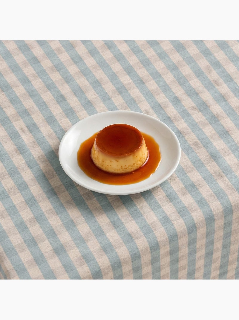Toalha de mesa antinódoas em xadrez vichy, mistura de algodão e linho - Gamusi. Azul - Kiabi