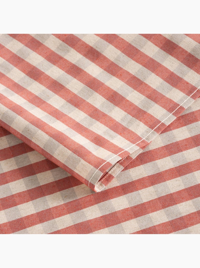 Toalha de mesa antinódoas em xadrez vichy, mistura de algodão e linho - Gamusi. Vermelho - Kiabi