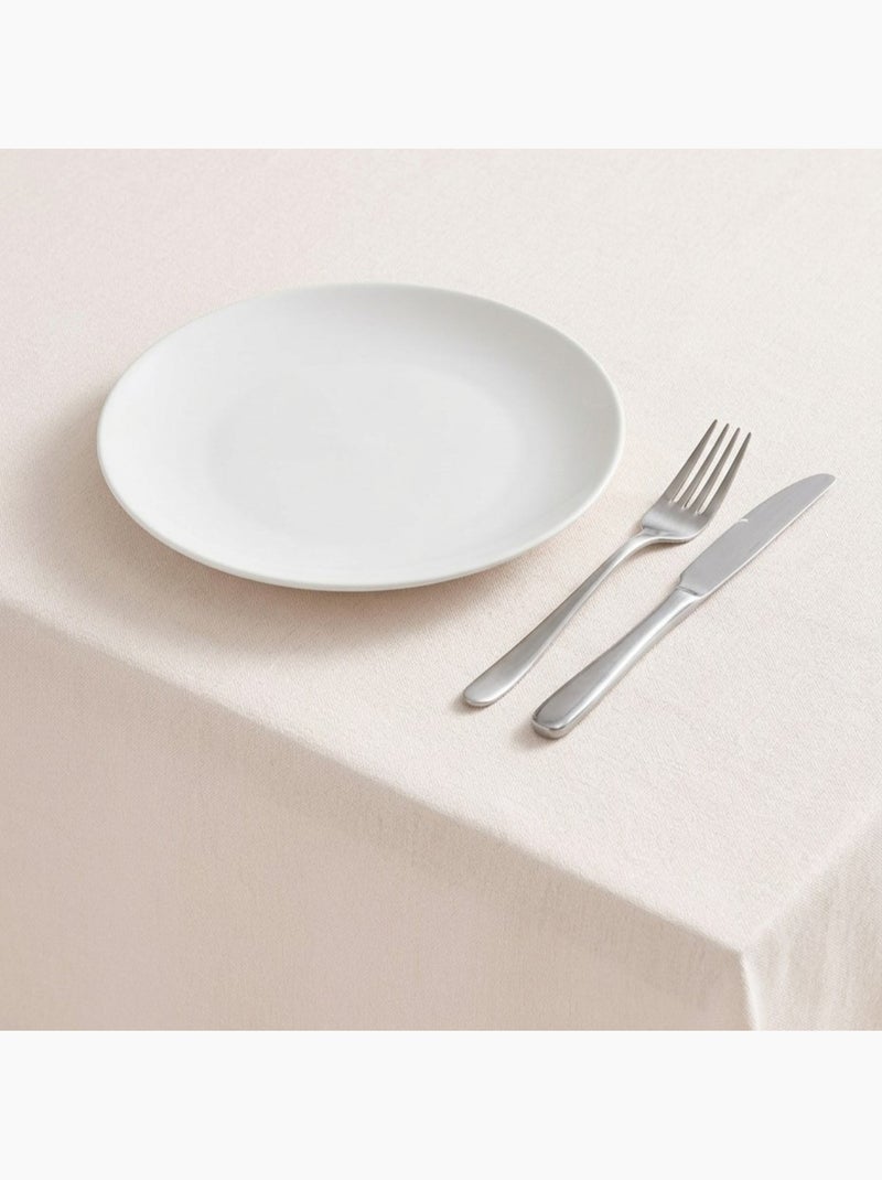Toalha de mesa antinódoas lisa, tecido mesclado e caimento natural - Gamusi. Branco - Kiabi
