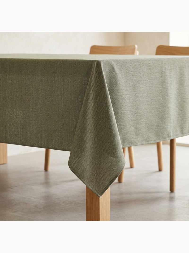 Toalha de mesa antinódoas lisa, tecido mesclado e caimento natural - Gamusi. Verde - Kiabi