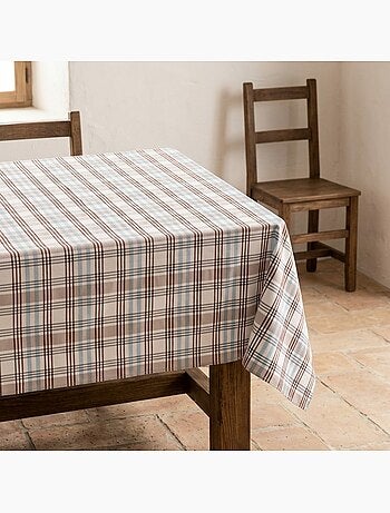 Toalha de mesa antinódoas tartan, toque e caimento natural - Gamusi.
