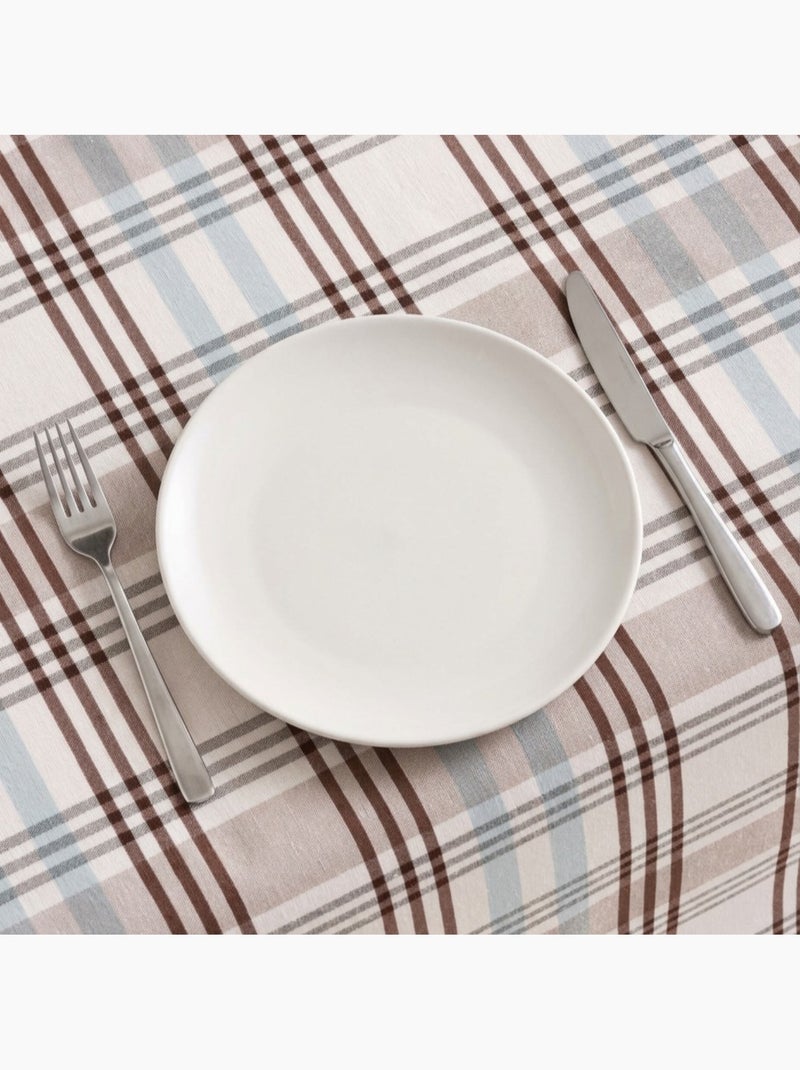 Toalha de mesa antinódoas tartan, toque e caimento natural - Gamusi. Azul - Kiabi