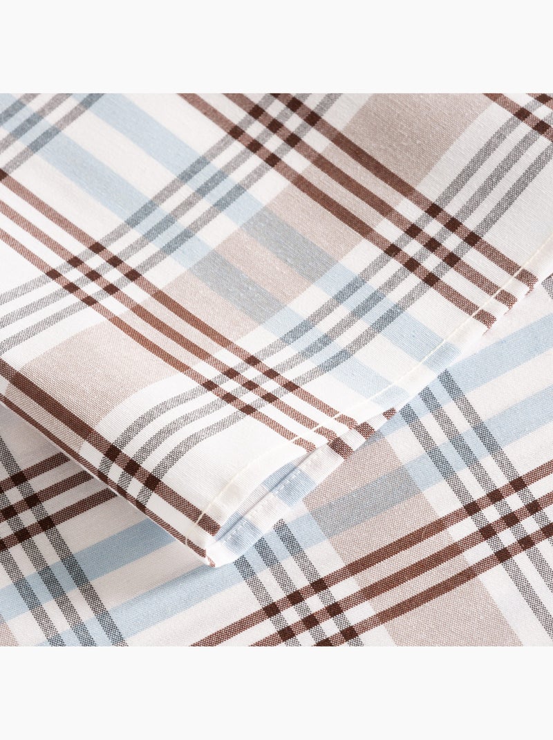 Toalha de mesa antinódoas tartan, toque e caimento natural - Gamusi. Azul - Kiabi