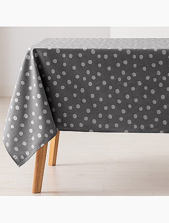Toalha de mesa antinódoas texturizada, design com pontos - Gamusi.