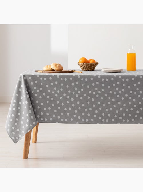 Toalha de mesa antinódoas texturizada, design com pontos - Gamusi. - Kiabi
