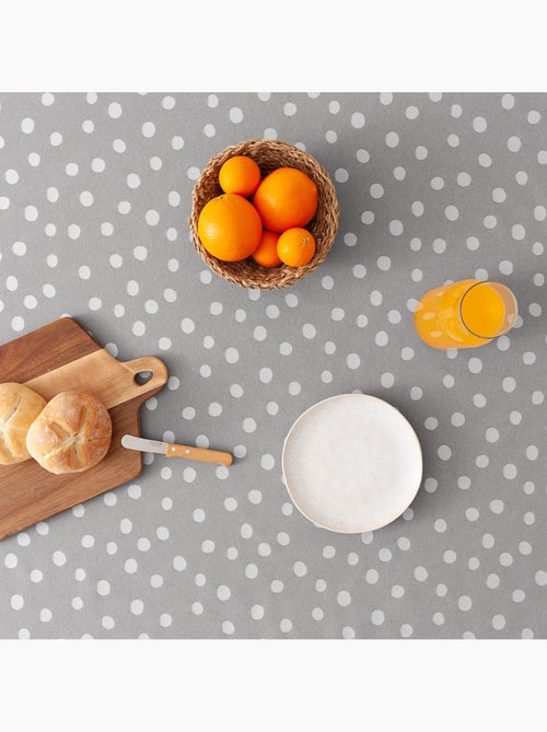 Toalha de mesa antinódoas texturizada, design com pontos - Gamusi. - Kiabi