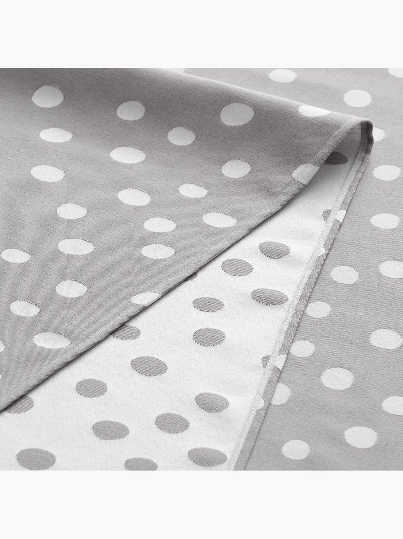 Toalha de mesa antinódoas texturizada, design com pontos - Gamusi. Cinza claro - Kiabi