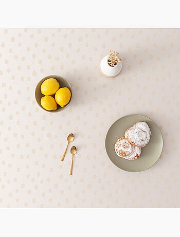 Toalha de mesa antinódoas texturizada, design com pontos - Gamusi.