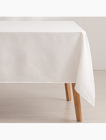 Toalha de mesa antinódoas texturizada, design geométrico - Gamusi.