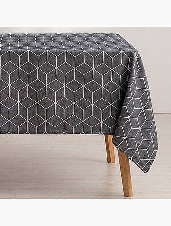 Toalha de mesa antinódoas texturizada, design geométrico - Gamusi.