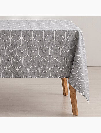 Toalha de mesa antinódoas texturizada, design geométrico - Gamusi.