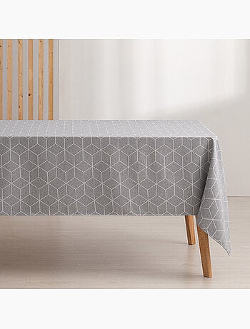Toalha de mesa antinódoas texturizada, design geométrico - Gamusi.