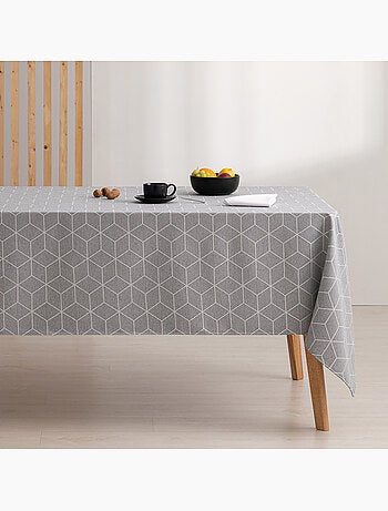 Toalha de mesa antinódoas texturizada, design geométrico - Gamusi.