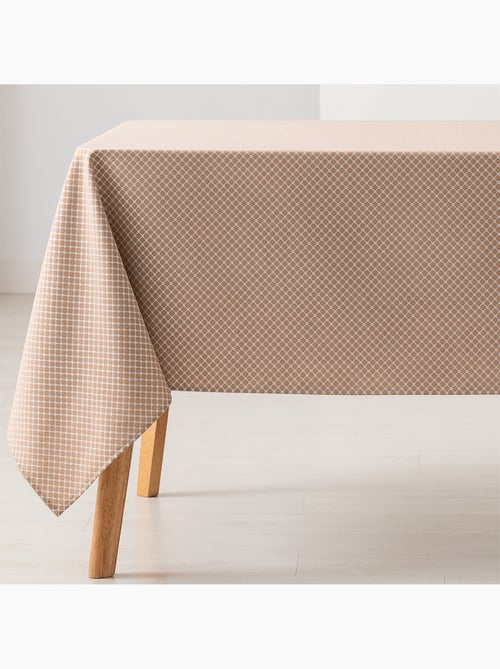 Toalha de mesa antinódoas texturizada, padrão de quadrados em grelha - Gamusi. - Kiabi