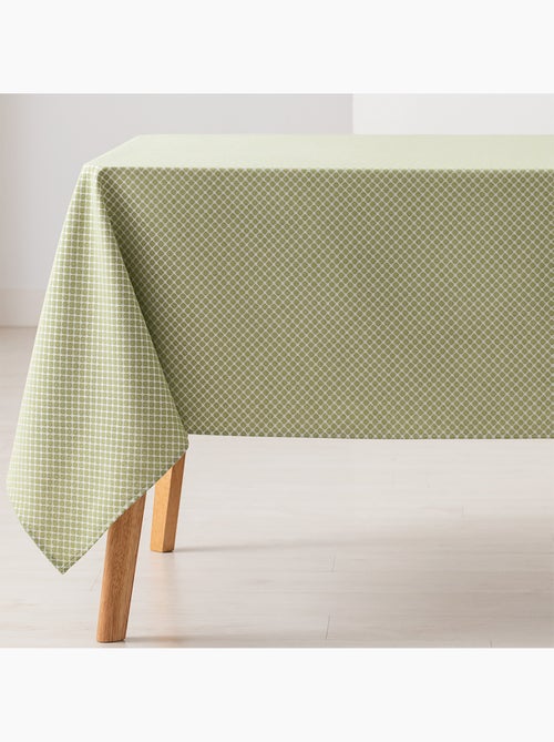 Toalha de mesa antinódoas texturizada, padrão de quadrados em grelha - Gamusi. - Kiabi Toalha de mesa antinódoas texturizada, padrão de quadrados em grelha - Gamusi. - Kiabi