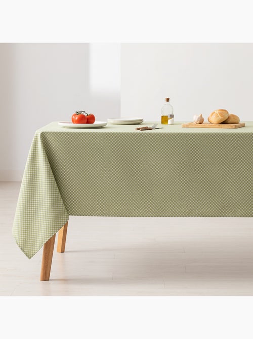 Toalha de mesa antinódoas texturizada, padrão de quadrados em grelha - Gamusi. - Kiabi Toalha de mesa antinódoas texturizada, padrão de quadrados em grelha - Gamusi. - Kiabi