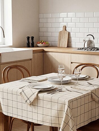Toalha de mesa aos quadrados (150x300 cm) - Kiabi Home