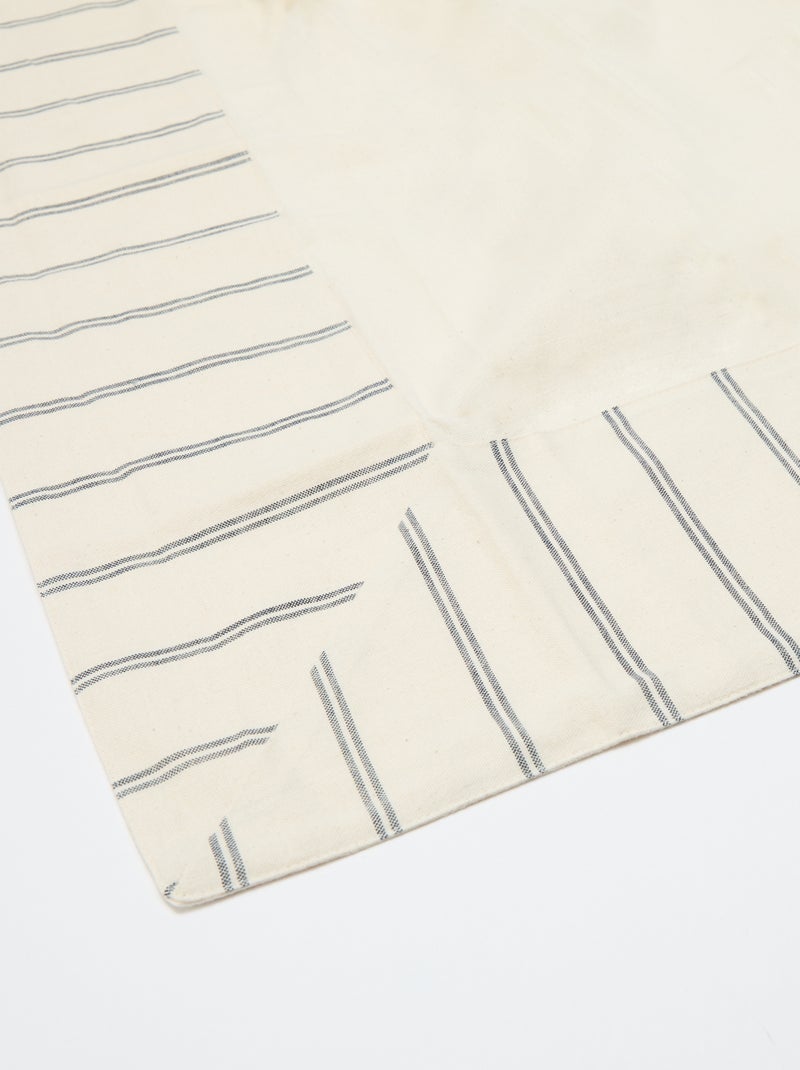 Toalha de mesa às riscas em algodão (150x200 cm) - Kiabi Home Bege - Kiabi