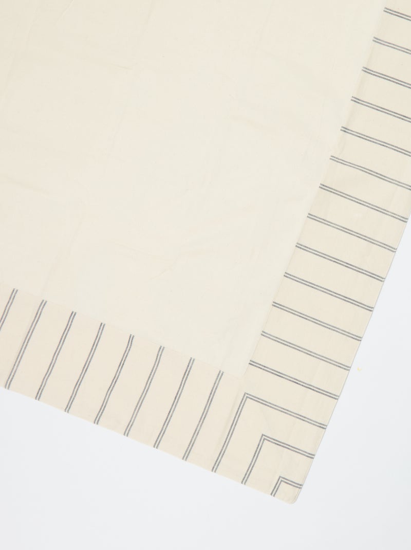 Toalha de mesa às riscas em algodão (150x250 cm) - Kiabi Home Bege - Kiabi