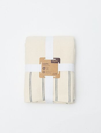 Toalha de mesa às riscas em algodão (150x300 cm) - Kiabi Home