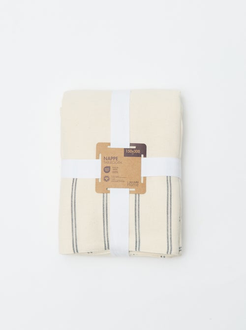 Toalha de mesa às riscas em algodão (150x300 cm) - Kiabi Home - Kiabi
