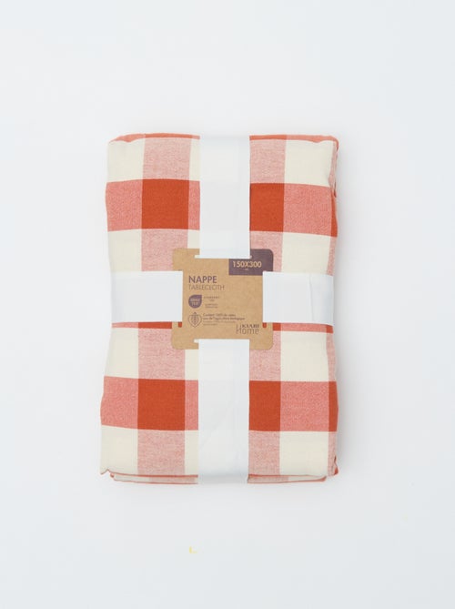 Toalha de mesa com estampado de quadrados (150x300 cm) - Kiabi Home - Kiabi