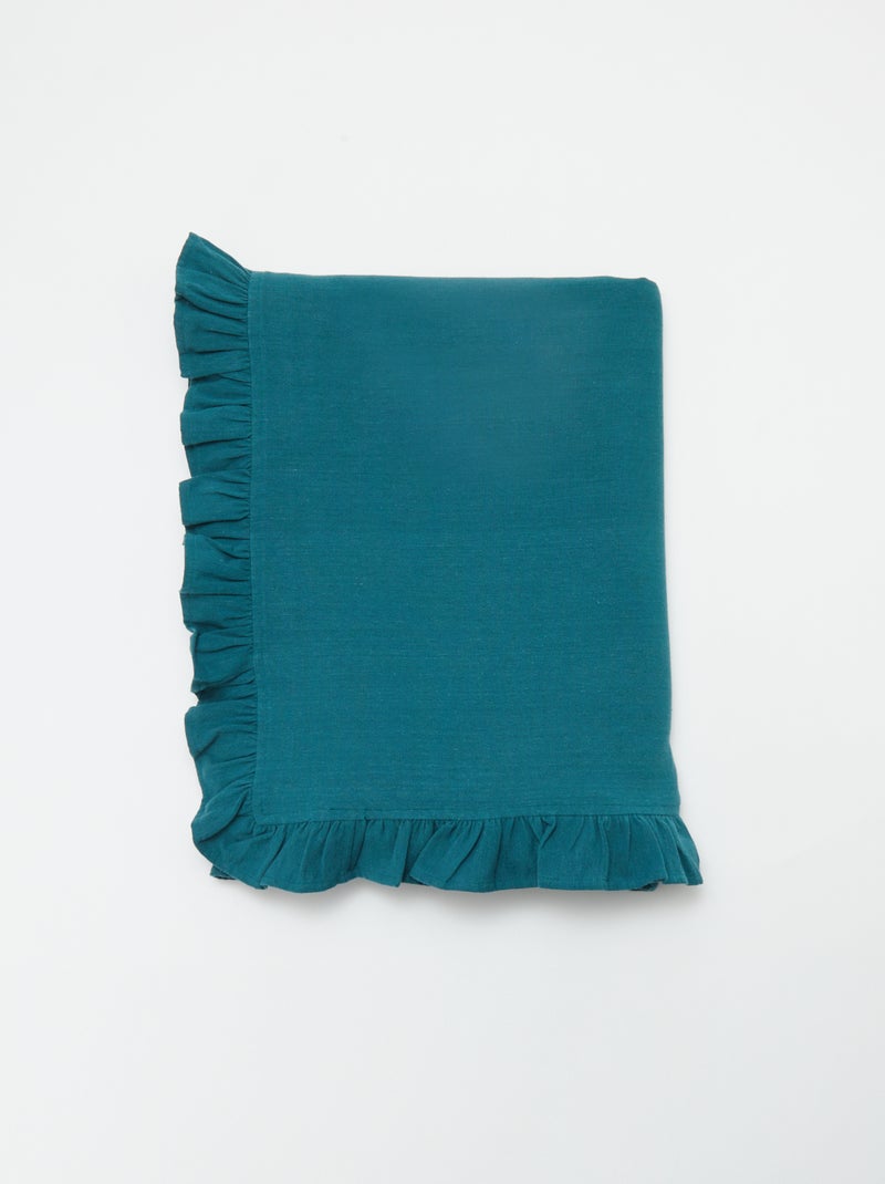 Toalha de mesa com folhos (150 x 150 cm) AZUL - Kiabi