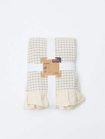 Toalha de mesa com folhos (150 x 150 cm)