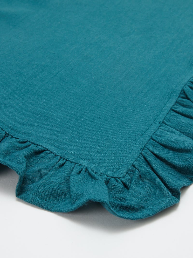 Toalha de mesa com folhos (150 x 250 cm) AZUL - Kiabi