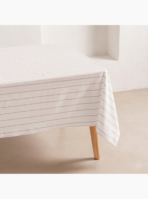 Toalha de mesa de algodão às riscas, fio tingido em relevo - Gamusi. - Kiabi
