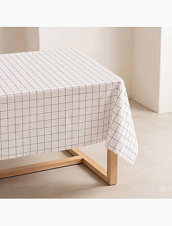 Toalha de mesa de algodão xadrez, fio tingido em relevo - Gamusi.