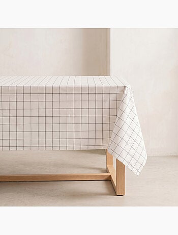 Toalha de mesa de algodão xadrez, fio tingido em relevo - Gamusi.