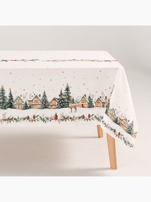 Toalha de mesa de natal antimanchas em algodão, estampado natalício - gamusi - Kiabi