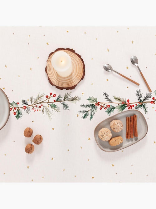 Toalha de mesa de natal antimanchas em algodão, estampado natalício - gamusi - Kiabi