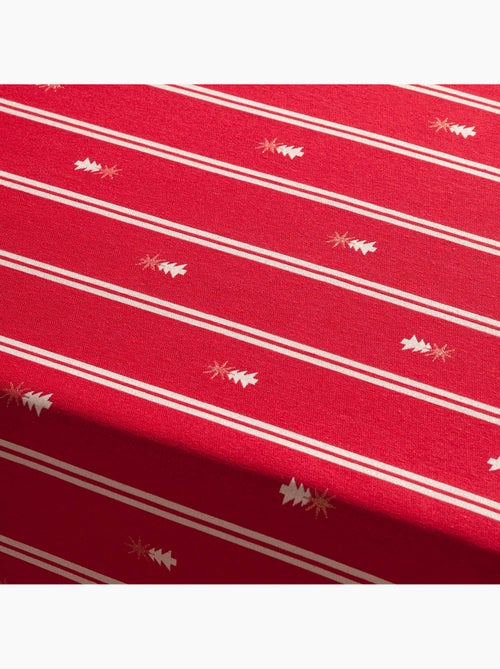 Toalha de mesa de natal às riscas duplas com fio lurex e abetos bordados em relevo - gamusi. - Kiabi Toalha de mesa de natal às riscas duplas com fio lurex e abetos bordados em relevo - gamusi. - Kiabi