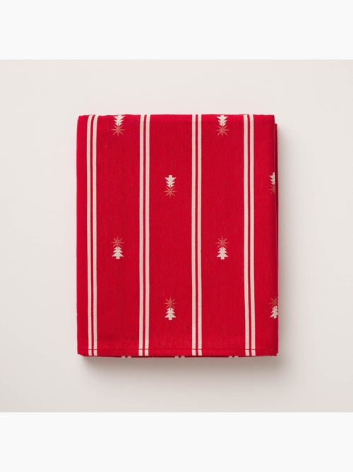 Toalha de mesa de natal às riscas duplas com fio lurex e abetos bordados em relevo - gamusi. - Kiabi Toalha de mesa de natal às riscas duplas com fio lurex e abetos bordados em relevo - gamusi. - Kiabi
