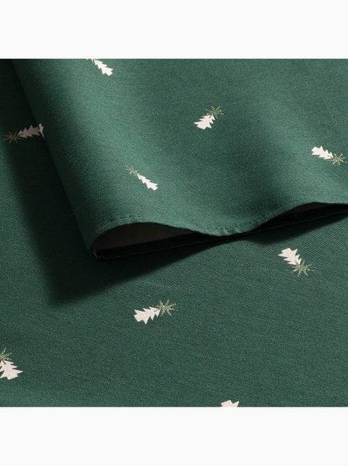 Toalha de mesa de natal com fio lurex e abetos bordados em relevo - gamusi. - Kiabi