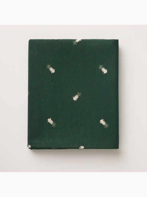 Toalha de mesa de natal com fio lurex e abetos bordados em relevo - gamusi. - Kiabi