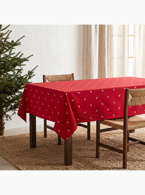Toalha de mesa de natal com fio lurex e abetos bordados em relevo - gamusi. - Kiabi Toalha de mesa de natal com fio lurex e abetos bordados em relevo - gamusi. - Kiabi