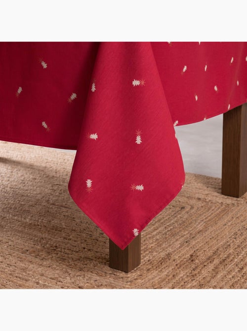 Toalha de mesa de natal com fio lurex e abetos bordados em relevo - gamusi. - Kiabi Toalha de mesa de natal com fio lurex e abetos bordados em relevo - gamusi. - Kiabi
