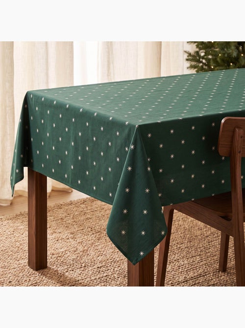 Toalha de mesa de natal com fio lurex e estrelas bordadas em relevo - gamusi. - Kiabi