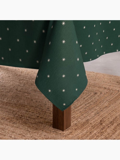 Toalha de mesa de natal com fio lurex e estrelas bordadas em relevo - gamusi. - Kiabi