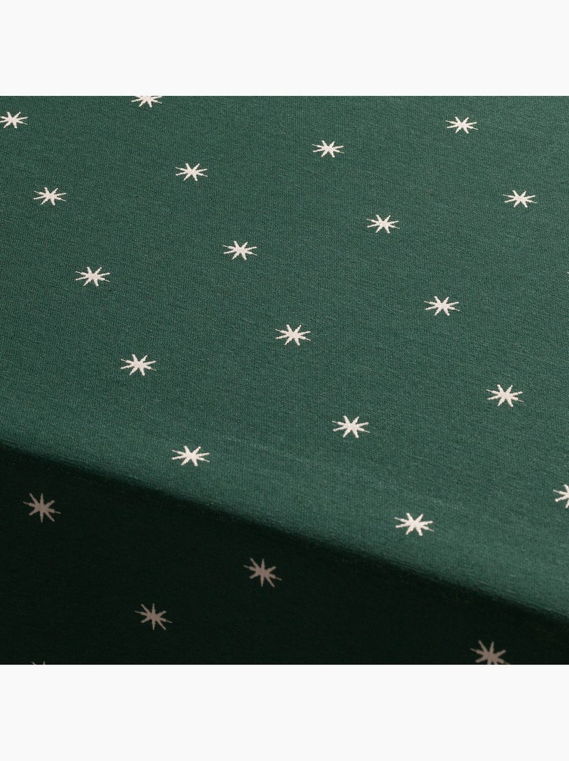 Toalha de mesa de natal com fio lurex e estrelas bordadas em relevo - gamusi. Verde - Kiabi