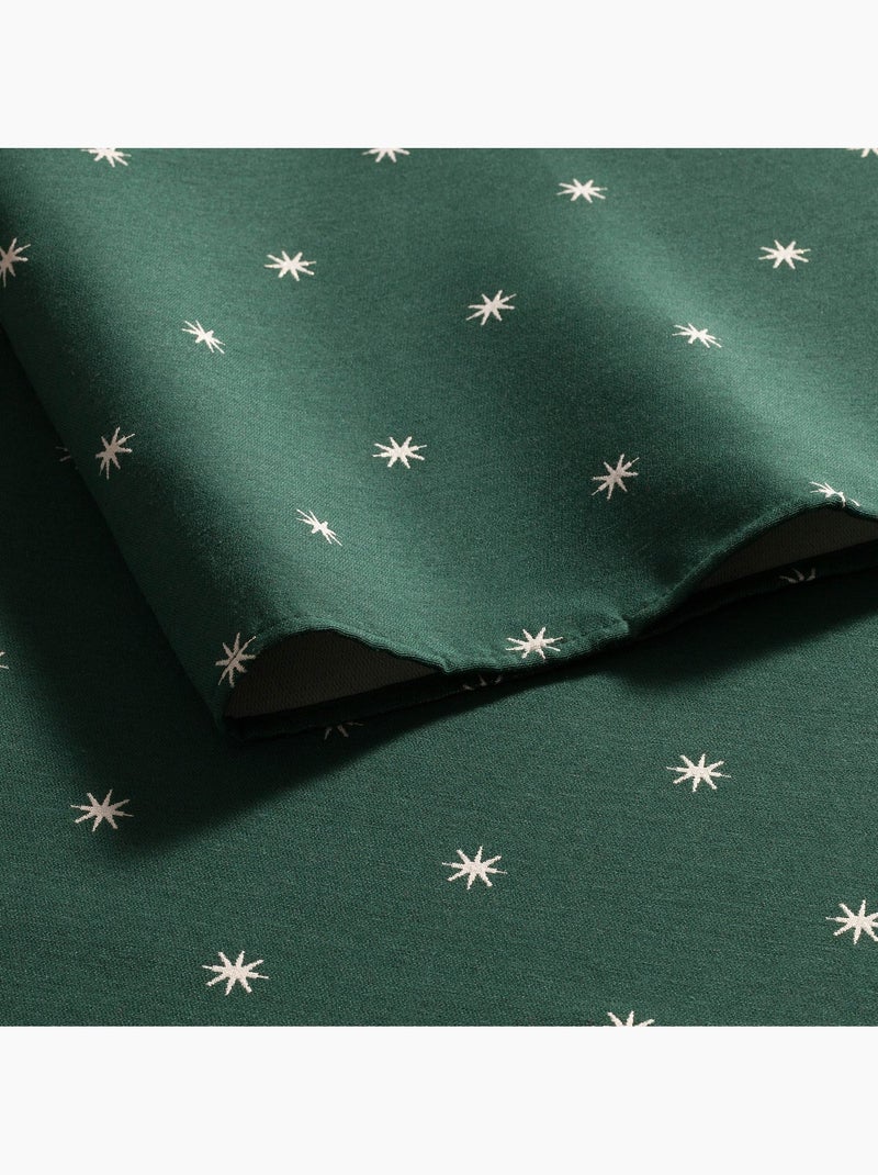 Toalha de mesa de natal com fio lurex e estrelas bordadas em relevo - gamusi. Verde - Kiabi