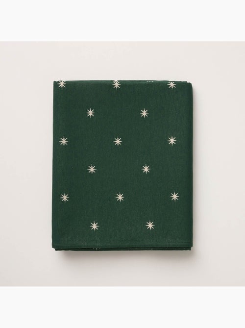 Toalha de mesa de natal com fio lurex e estrelas bordadas em relevo - gamusi. - Kiabi