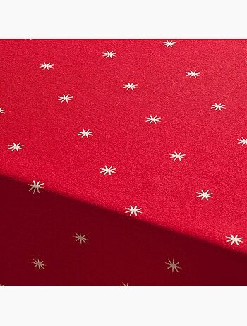 Toalha de mesa de natal com fio lurex e estrelas bordadas em relevo - gamusi.